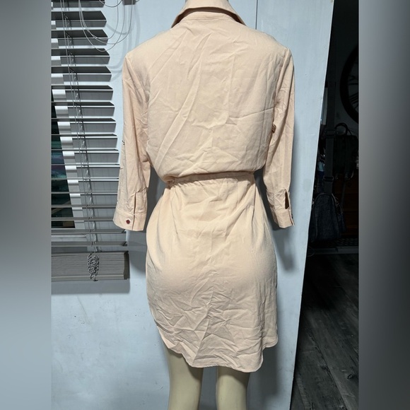 Bluebelle Beige Wrap Dress - Picture 4 of 7